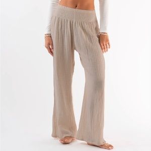 Lotus and Luna Stone Wide Leg Cotton Pants Small